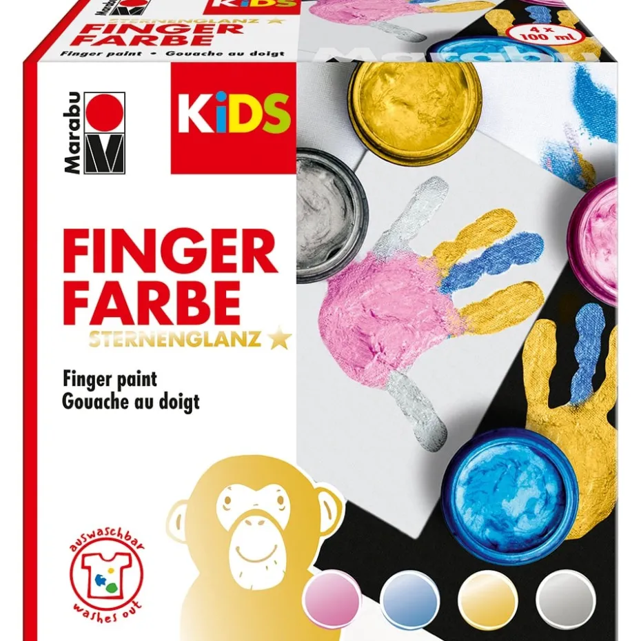 Marabu KIDS Finger Paint Set – 4x100ml Starlight