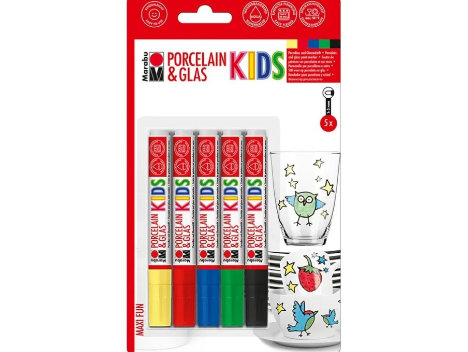 Marabu KIDS Porcelain & Glas – Maxi Fun Sett 5stk