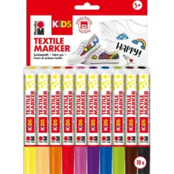Marabu KIDS Textile Marker Tekstiltusj Sett – 10stk