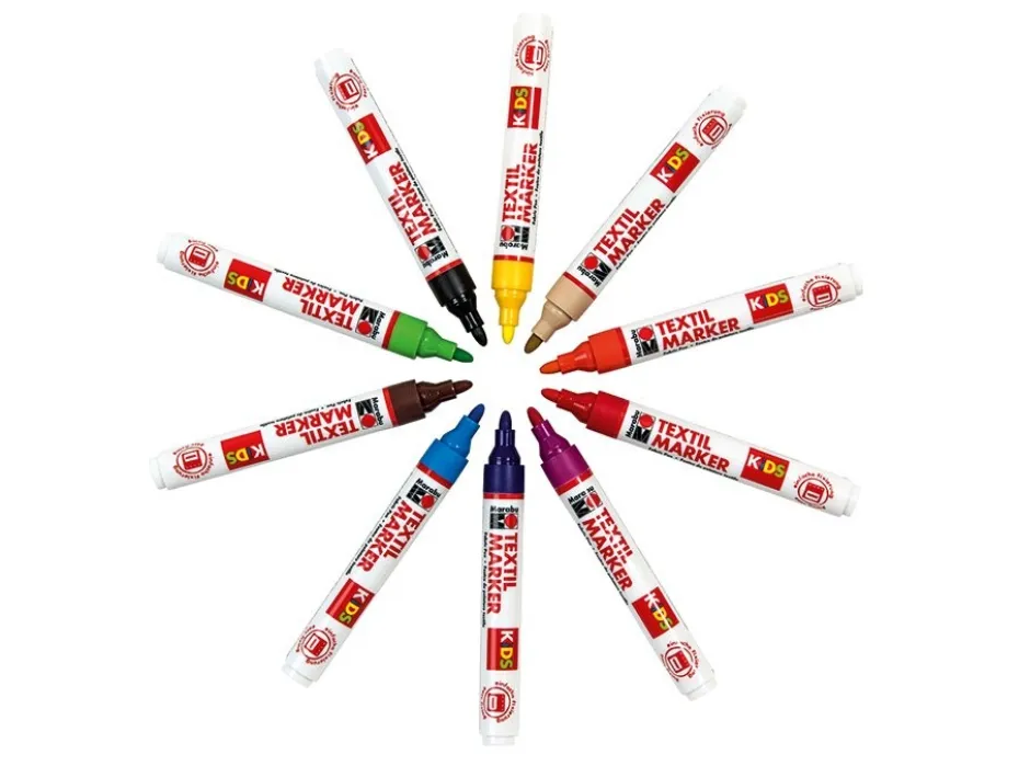 Marabu KIDS Textile Marker Tekstiltusj Sett – 10stk