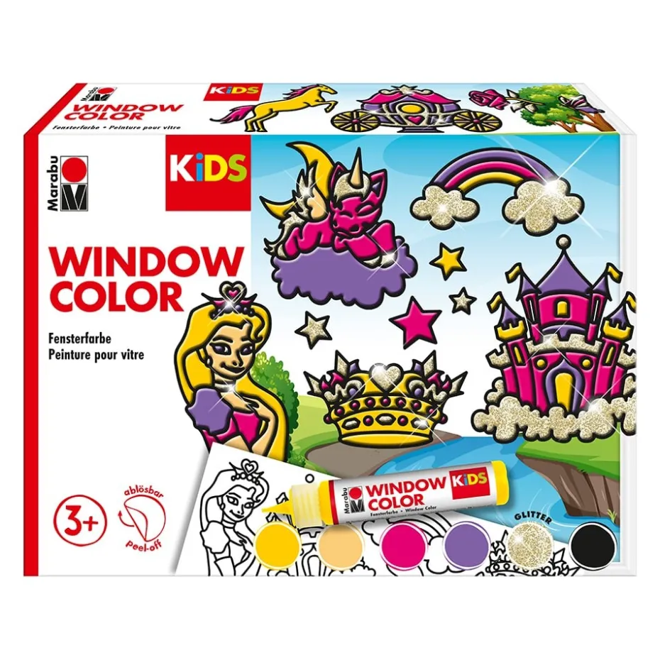 Marabu KiDS Window Color Vindusmaling 6×25 ml – Prinsesse