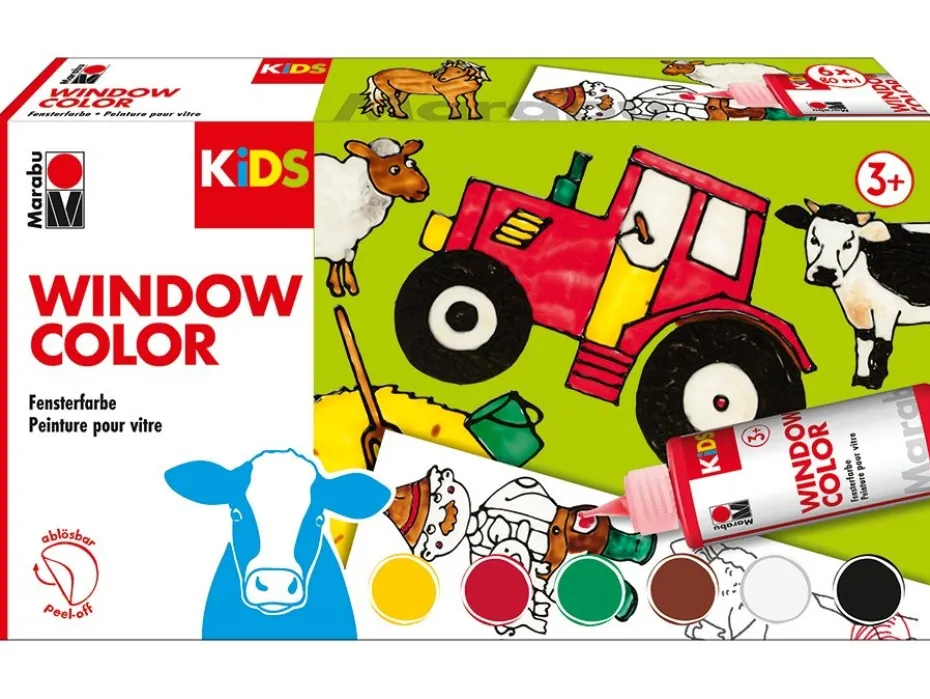 Marabu KIDS Window Color Vindusmaling 6x80ml – Farm