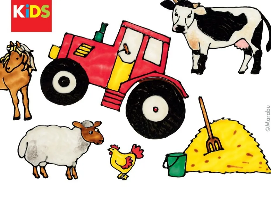 Marabu KIDS Window Color Vindusmaling 6x80ml – Farm