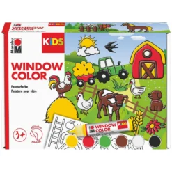 Marabu KIDS Window Color Vindusmaling 6x25ml – Farm