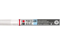 Marabu Porcelain & Glas Painter 1-2mm – 770 Metallic hvit