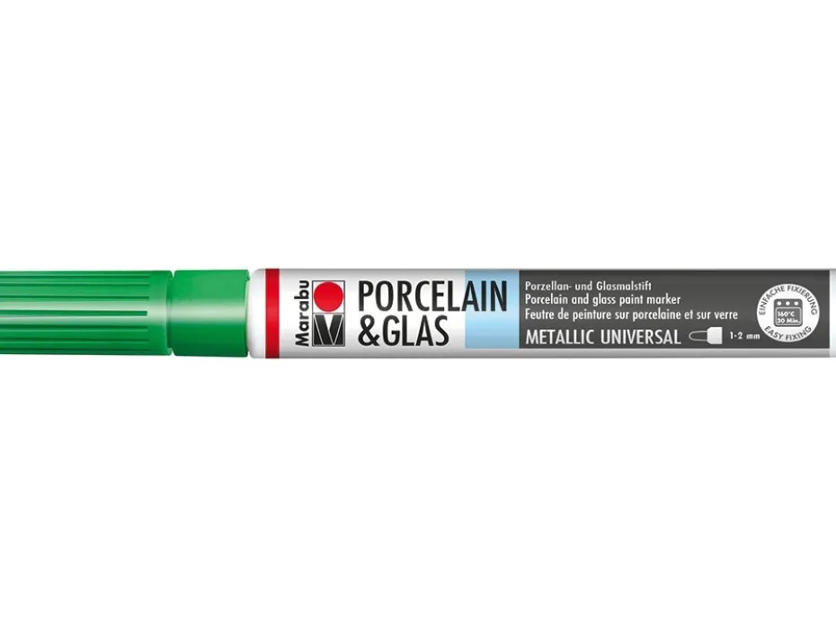 Marabu Porcelain & Glas Painter 1-2mm – 767 Metallic grønn