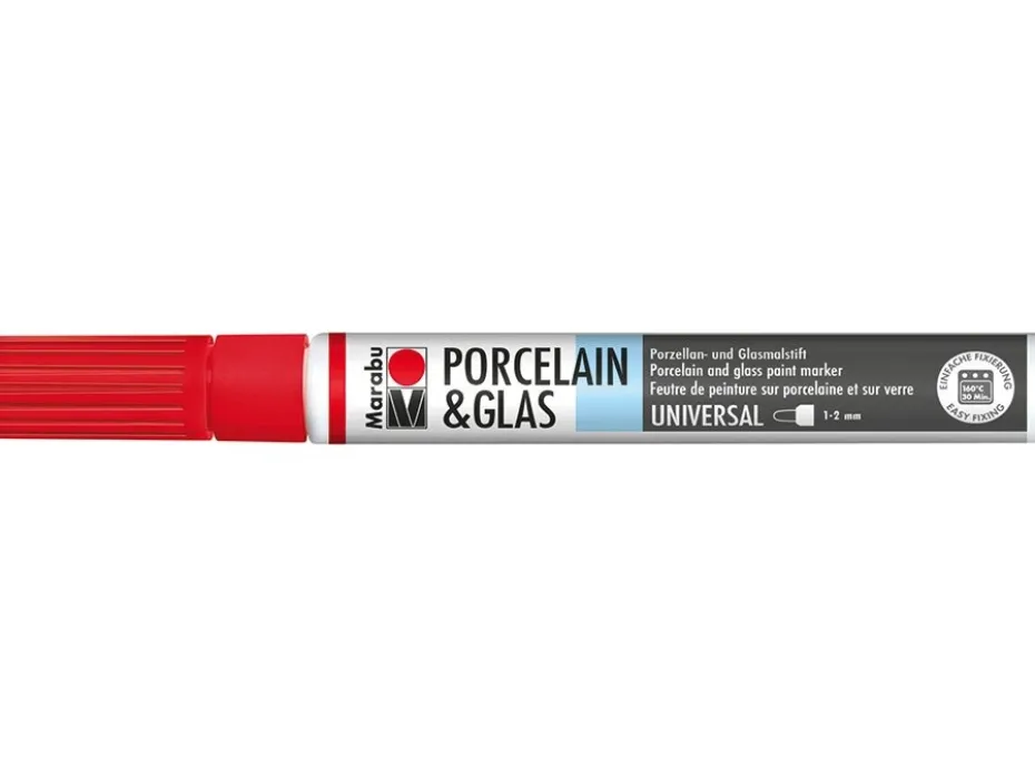 Marabu Porcelain & Glas Painter 1-2mm – 125 Kirsebærrød