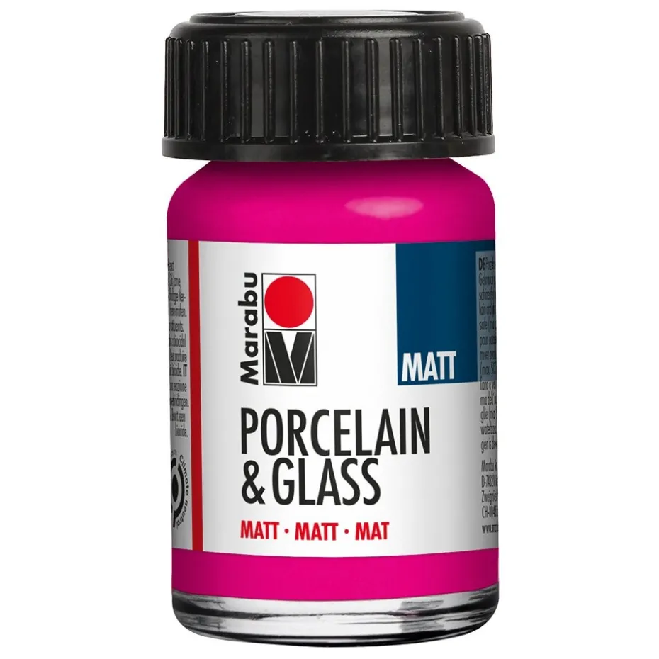 Marabu Porcelain & Glass Matt 15ml – 131 Bringebærrød