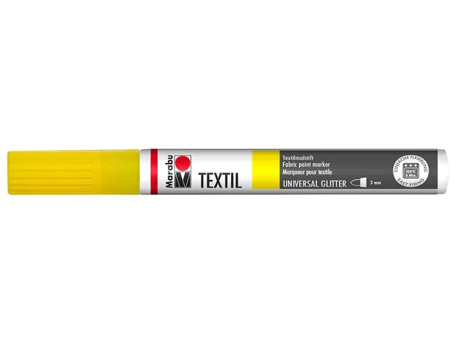 Marabu Textil Glitter Tekstiltusj – 519 Gul