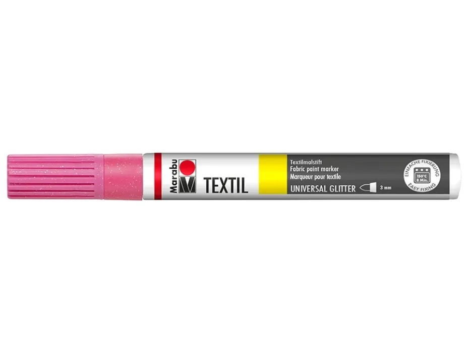 Marabu Textil Glitter Tekstiltusj – 533 Rosa
