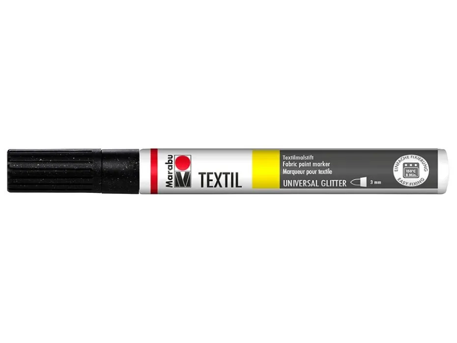 Marabu Textil Glitter Tekstiltusj – 573 Sort