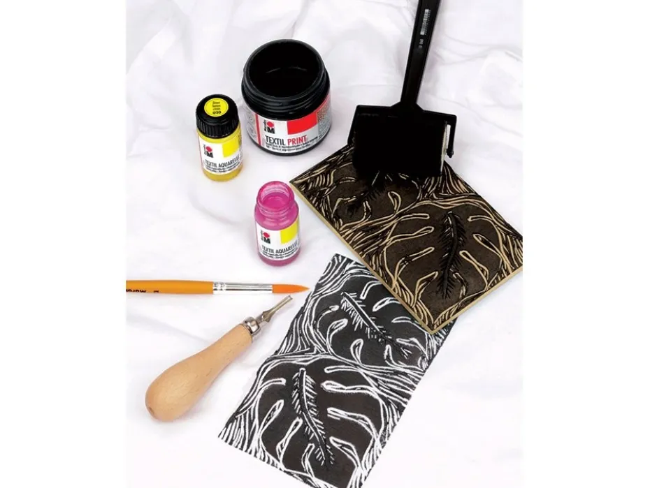 Marabu Textil Soft Linol Print & Colouring Set