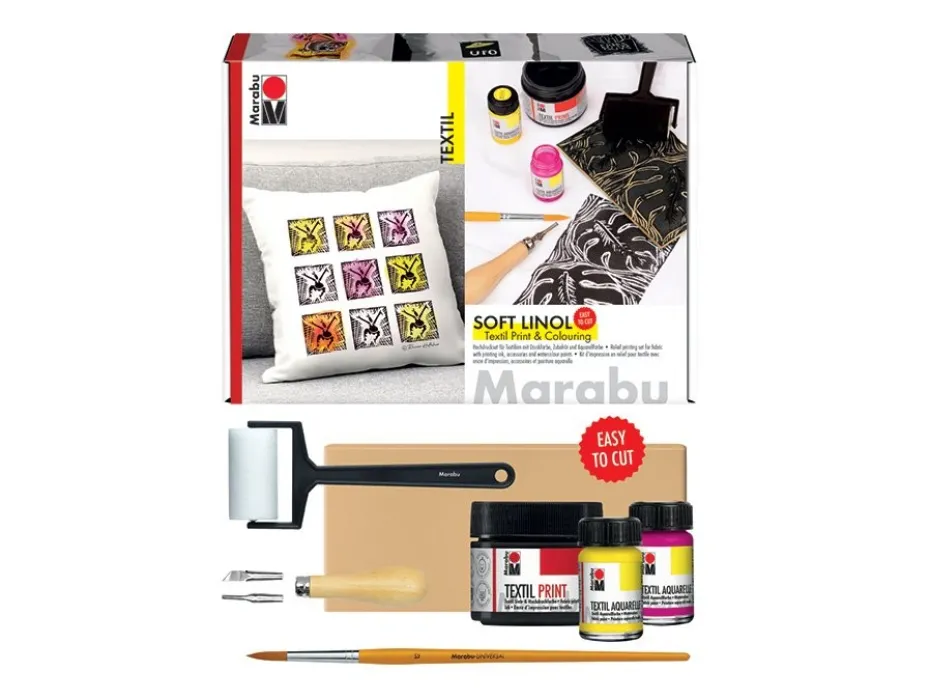 Marabu Textil Soft Linol Print & Colouring Set