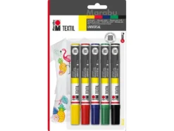 Marabu Textil Tekstiltusj 2-4mm Sett – 5 farger