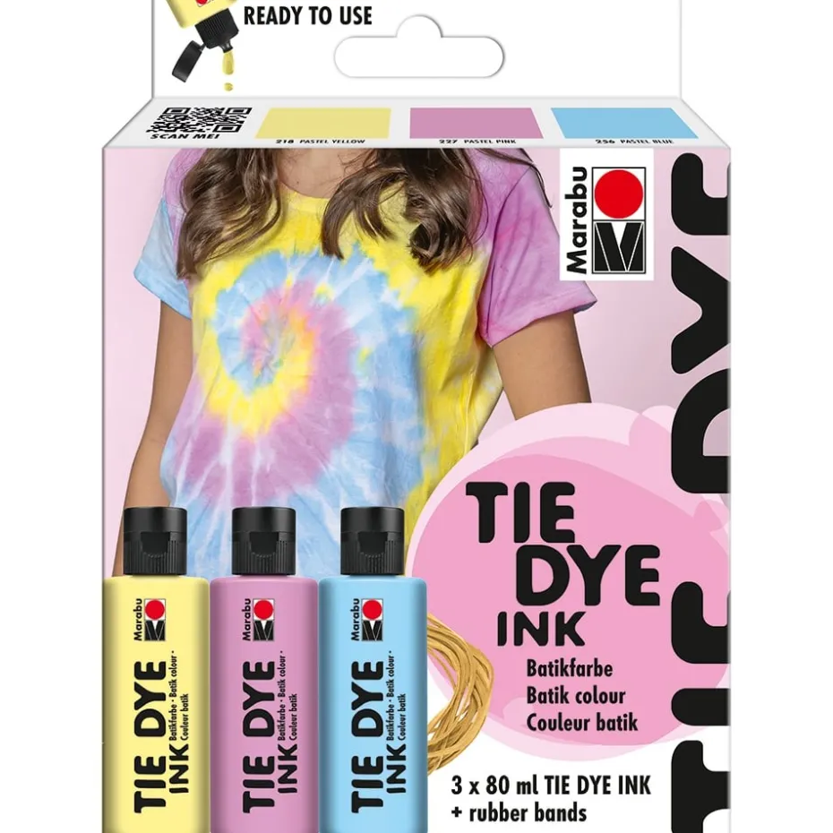 Marabu TIE DYE Ink Set 3 x 80 ml Pastel