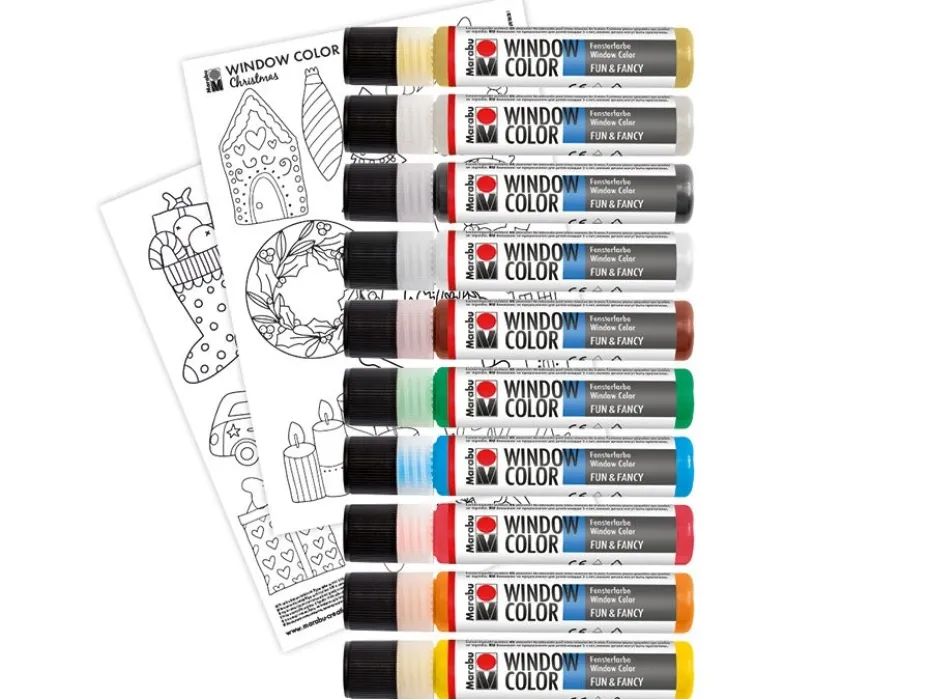 Marabu Window Color Vindusmaling 10x25ml – Christmas
