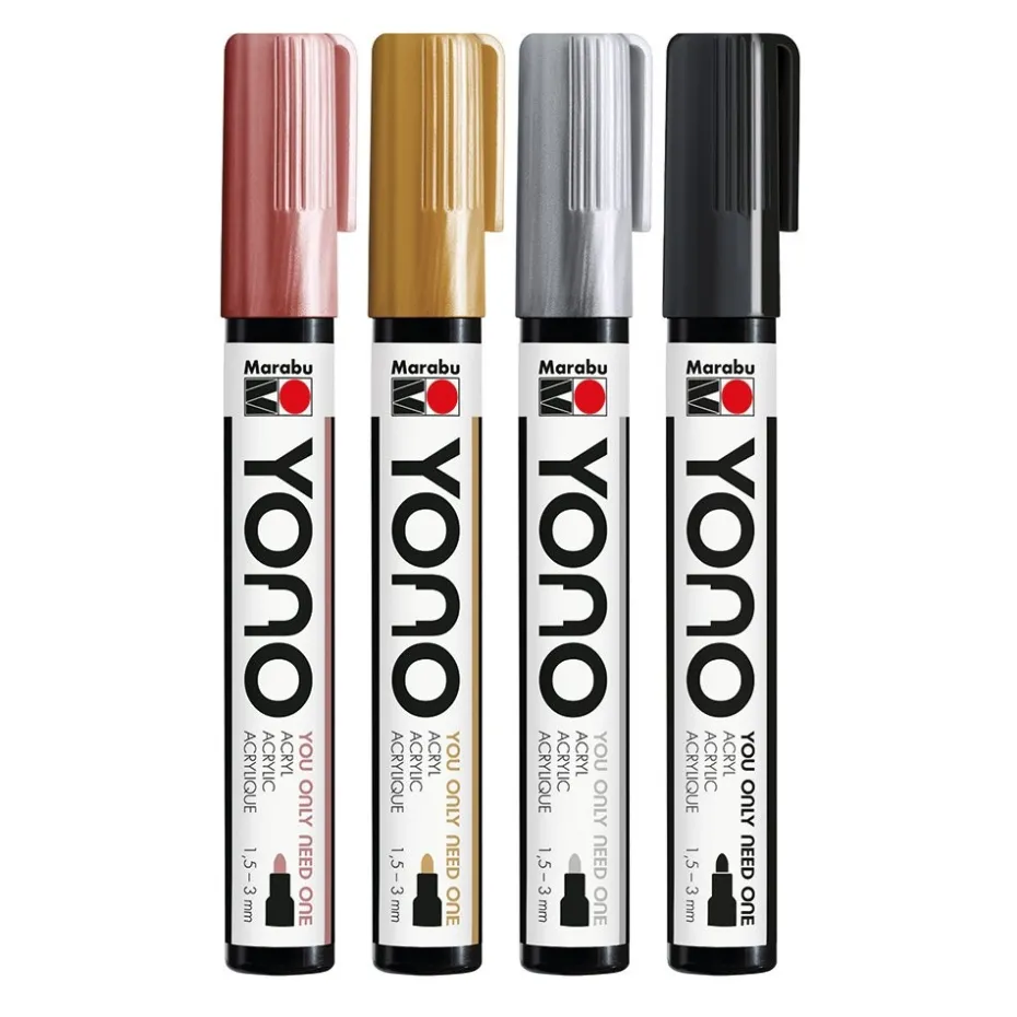 Marabu YONO Marker Sett 4stk – 1,5-3mm – METAL