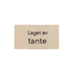 Merkelapp med tekst 25x45mm – Laget av tante