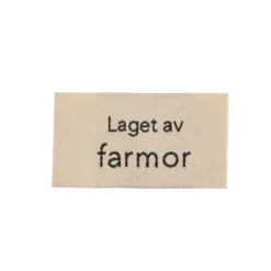 Merkelapp med tekst 25x45mm – Laget av farmor