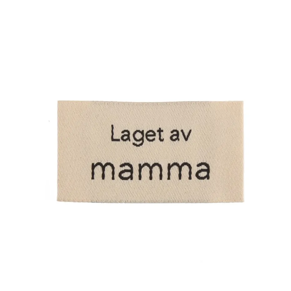 Merkelapp med tekst 25x45mm – Laget av mamma