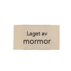 Merkelapp med tekst 25x45mm – Laget av mormor