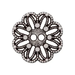 Metallknapp 454312 2-hull 20mm 83 Antikk sølv