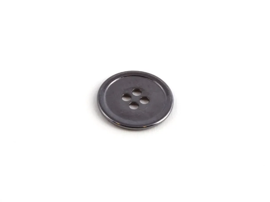 Metallknapp – Rund – 4-hull 25mm – Mørk Grå