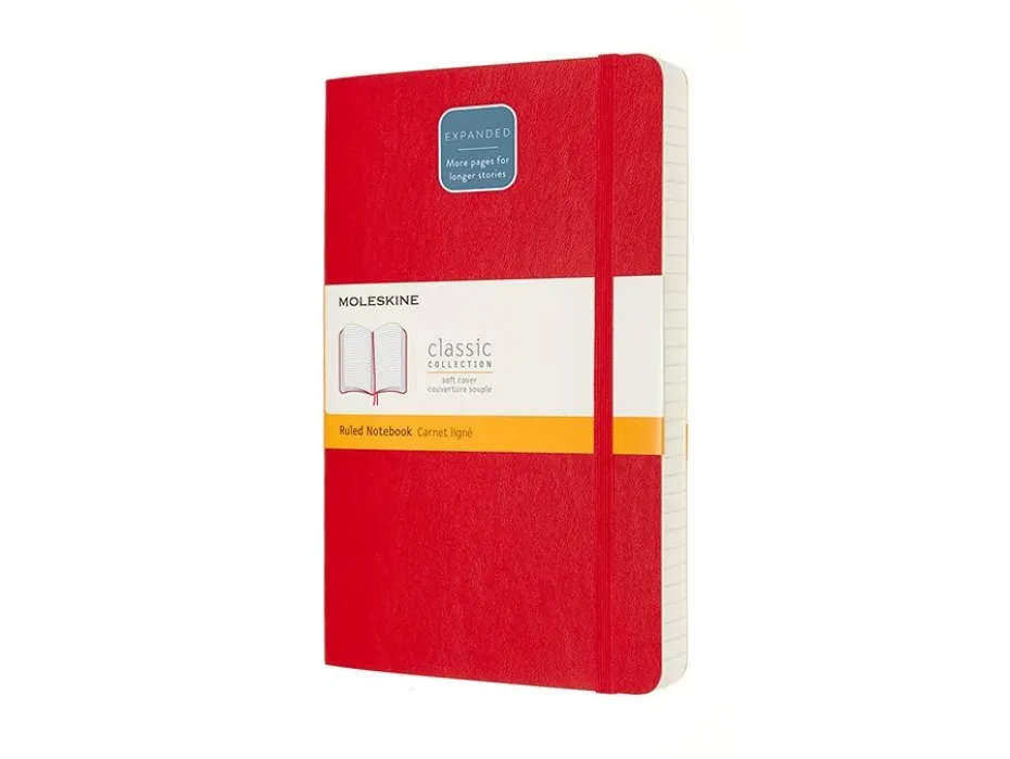 Moleskine Classic Notebook Expanded Soft L – Linjert S. Red