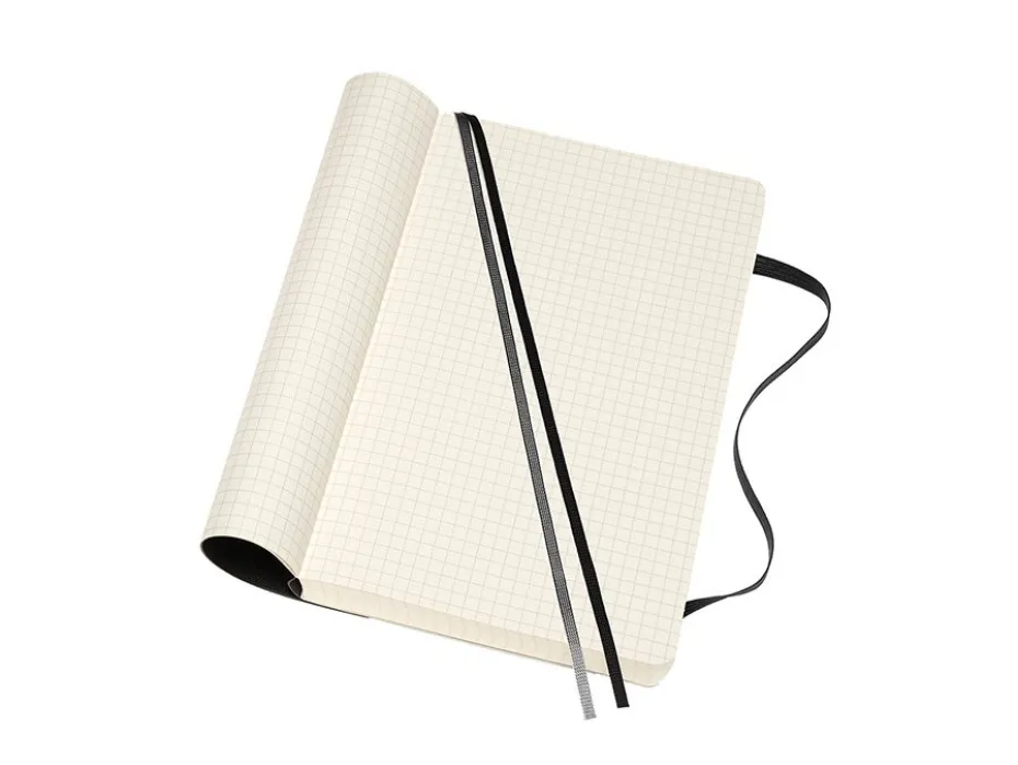 Moleskine Classic Notebook Expanded Soft L – Ruter Black