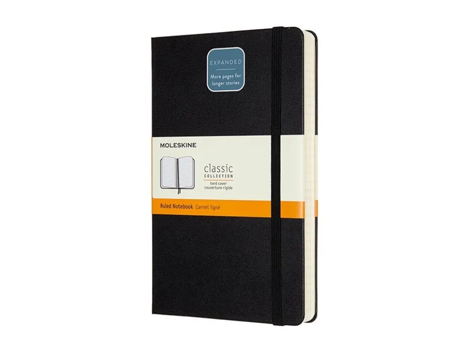Moleskine Classic Notebook Expanded Hard L – Linjert Black