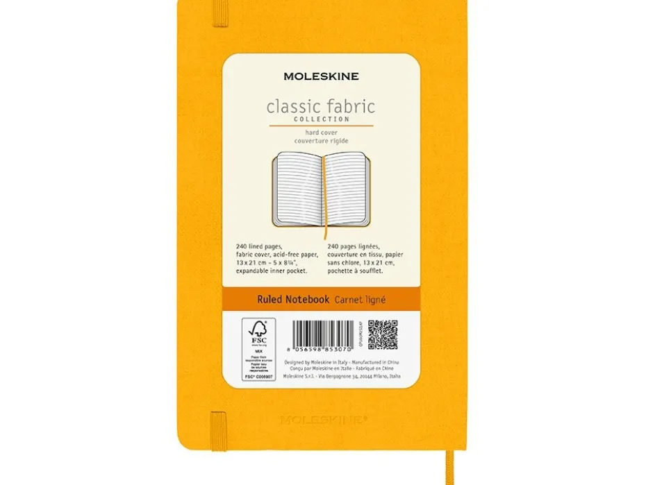 Moleskine Classic Notebook Hard L – Linjert Orange Ylw