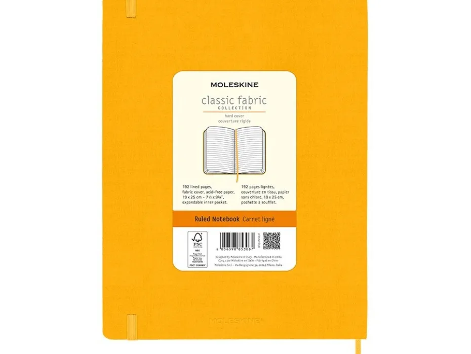 Moleskine Classic Notebook Hard XL – Linjert Orange Ylw