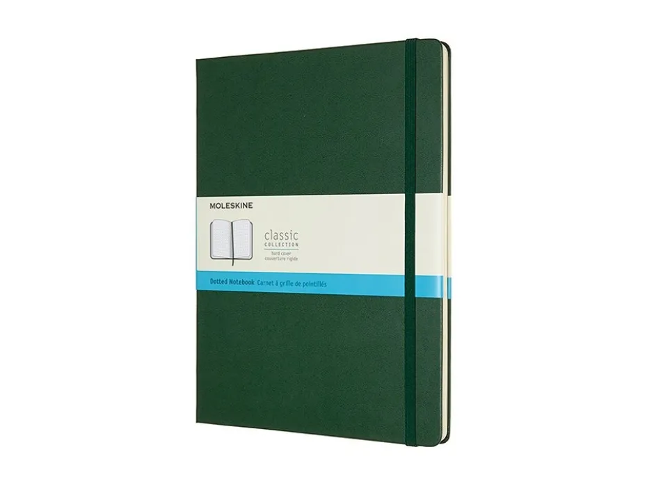 Moleskine Classic Notebook Hard XL – Prikker Myrtle Green