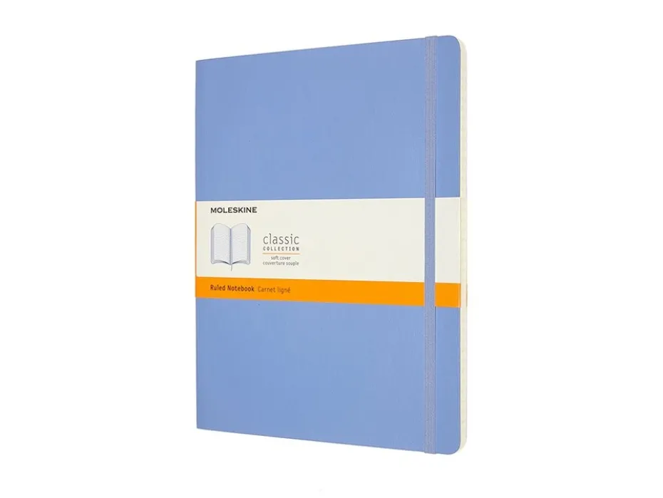 Moleskine Classic Notebook Soft XL – Linjert Hydrangea Blue