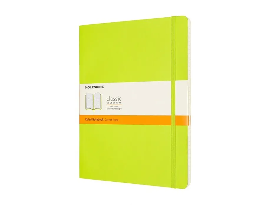 Moleskine Classic Notebook Soft XL – Linjert Lemon Green