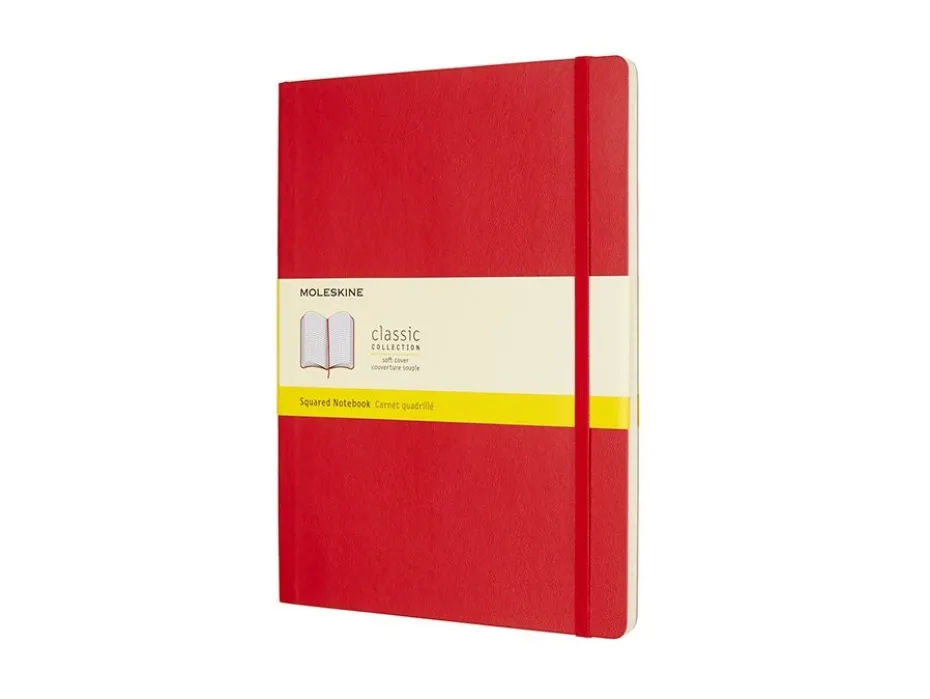Moleskine Classic Notebook Soft XL – Ruter Scarlet Red