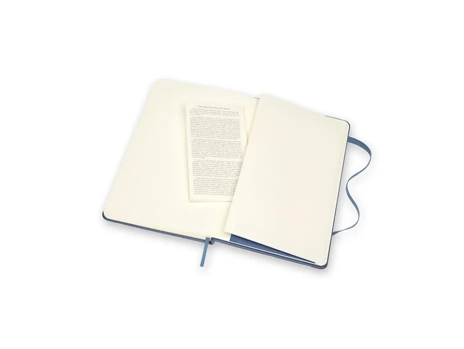 Moleskine Notebook Leather Hard L – Linjert Blue