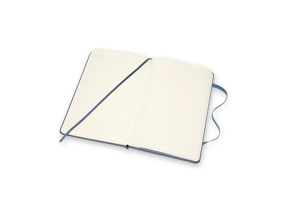 Moleskine Notebook Leather Hard L – Linjert Blue