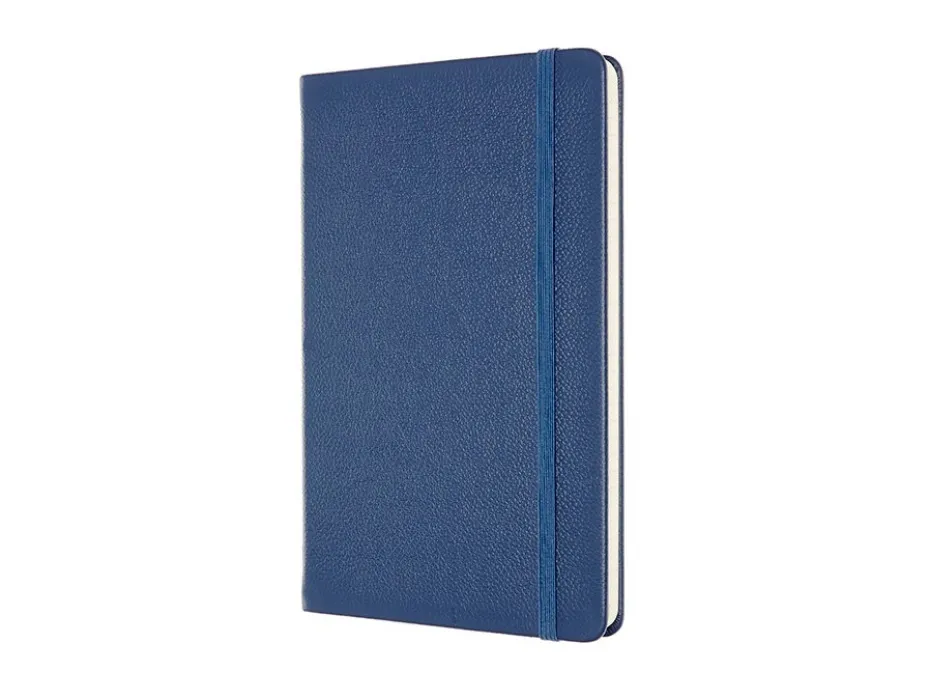 Moleskine Notebook Leather Hard L – Linjert Blue