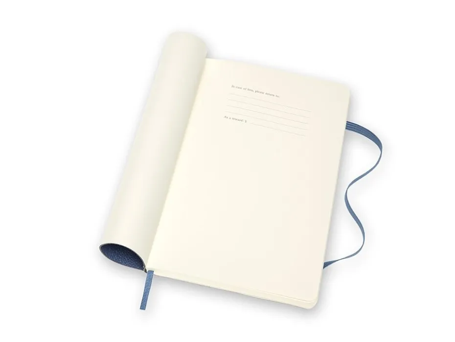 Moleskine Notebook Leather Soft L – Linjert Blue