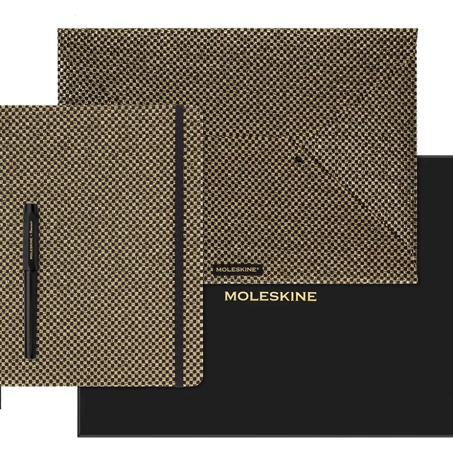 Moleskine Notebook LE Holiday Shine Hard Linjert XL Gold Set
