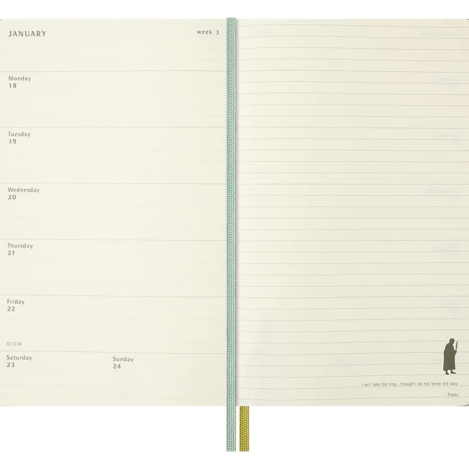 Moleskine Planner 2026/27 18m Hard L Uke Notat – LOTR