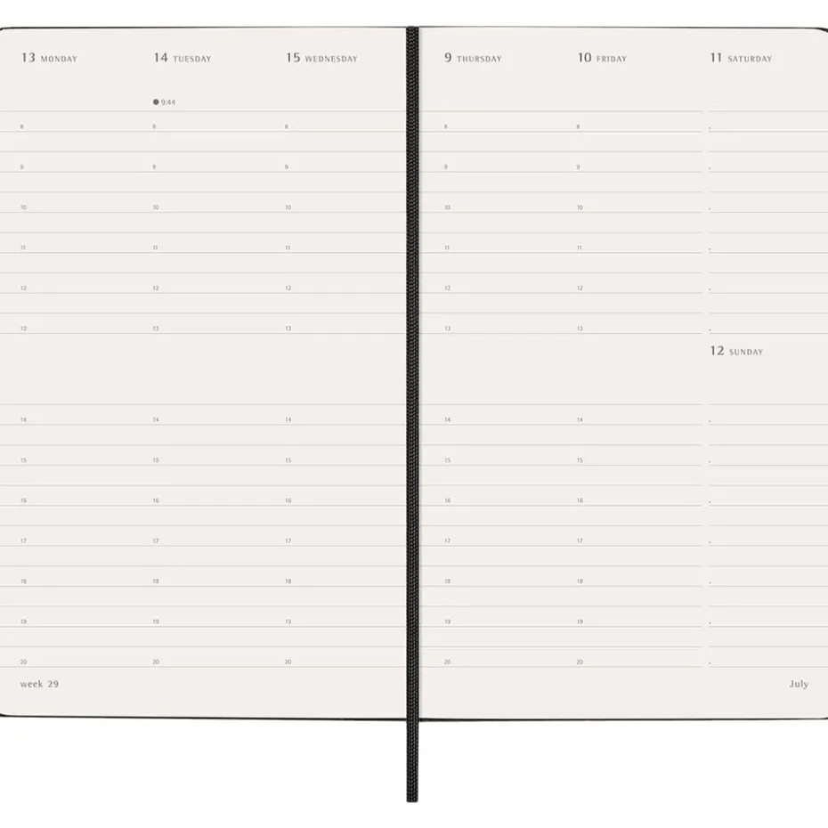 Moleskine Planner 2026 12m Hard L Uke Vert – Black