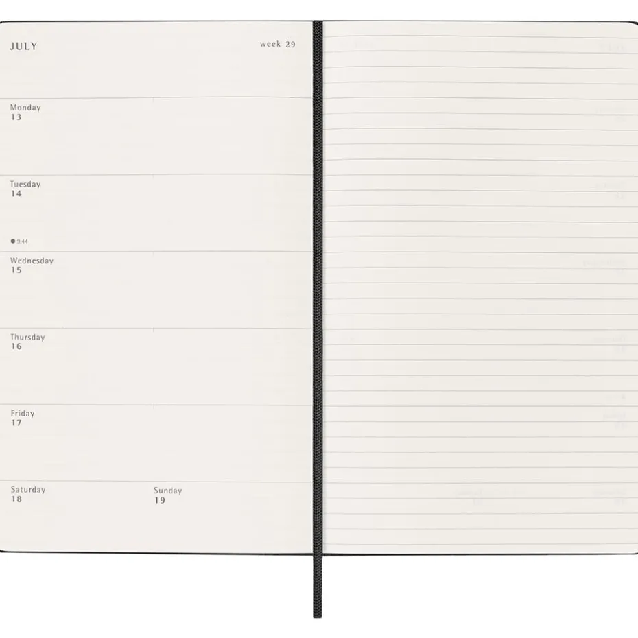 Moleskine Planner 2026 12m Hard L Uke Notat – Black