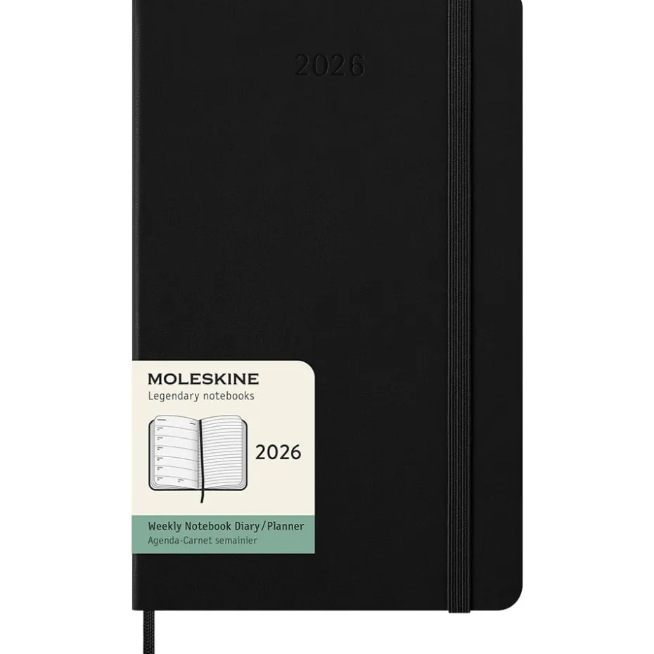 Moleskine Planner 2026 12m Hard L Uke Notat – Black