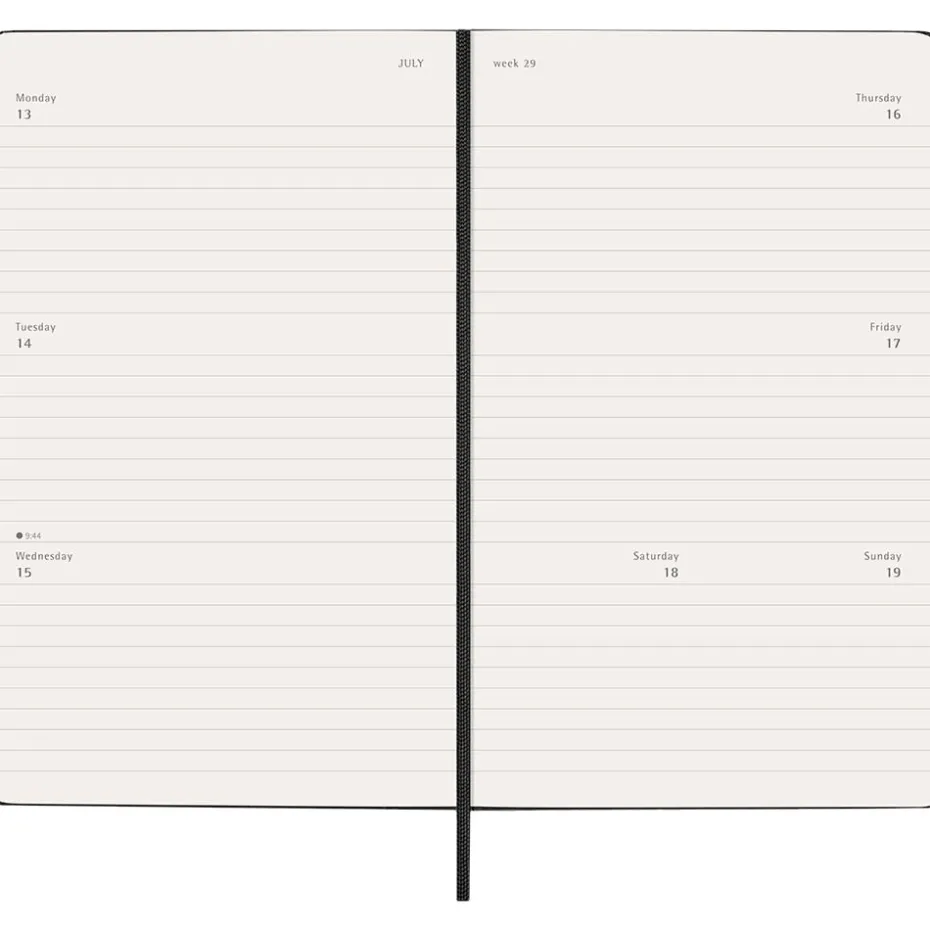 Moleskine Planner 2026 12m Hard L Uke Hor – Black