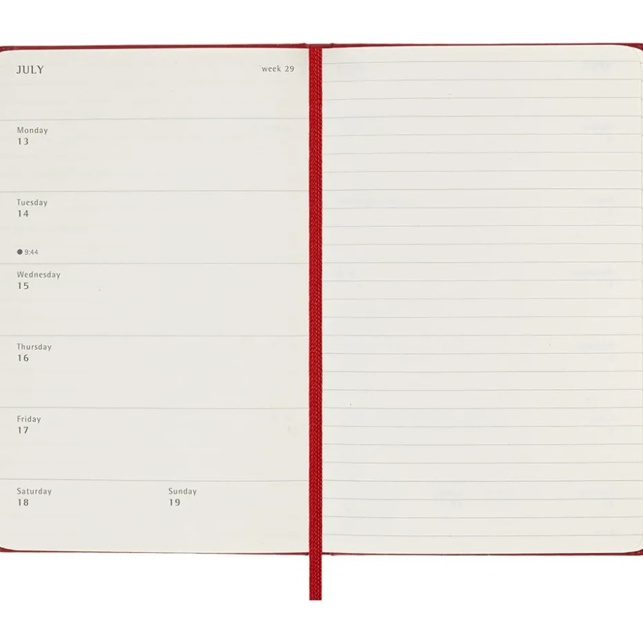 Moleskine Planner 2026 12m Hard P Uke Notat – Red