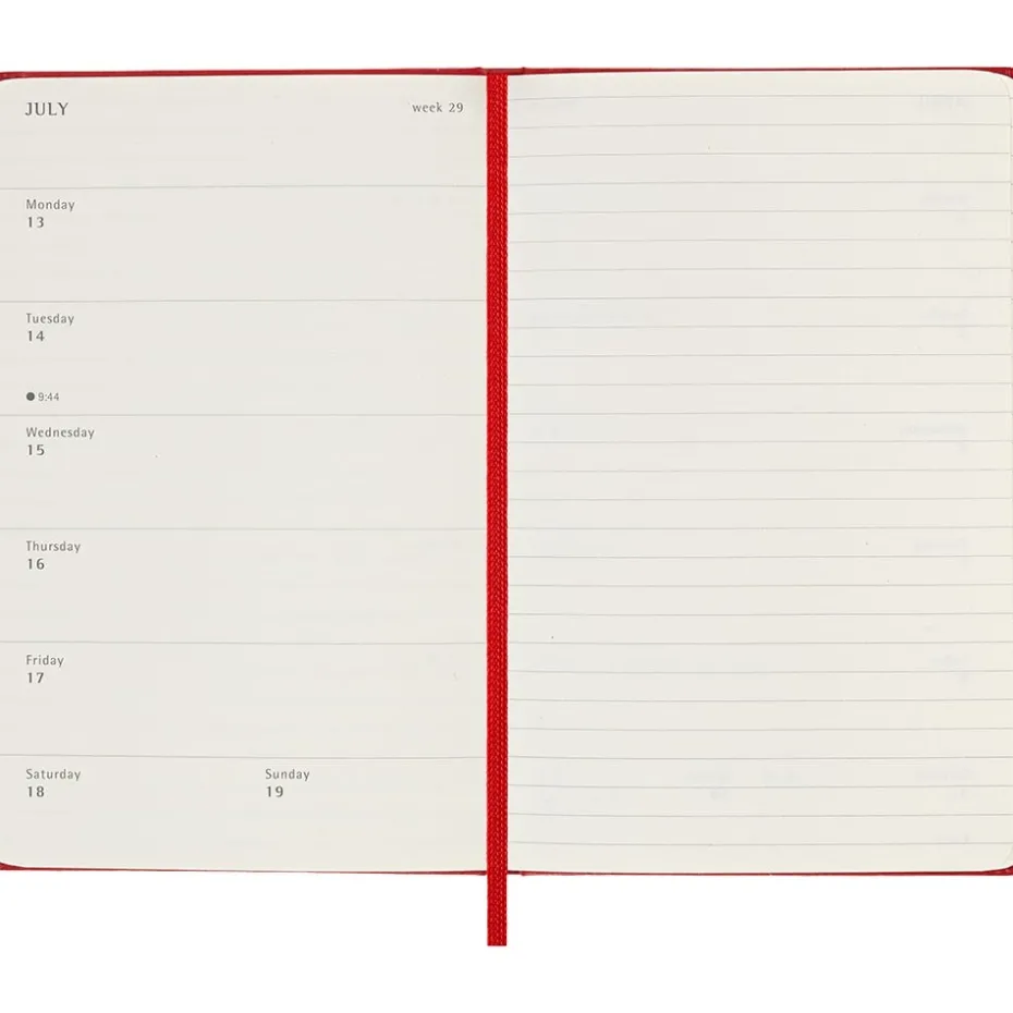 Moleskine Planner 2025/26 18m Hard P Uke Notat – Red
