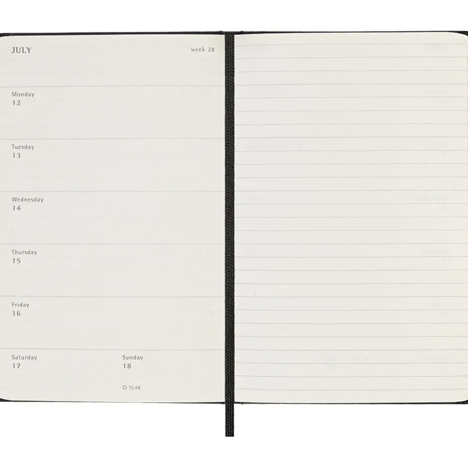 Moleskine Planner 2026/27 18m Hard P Uke Notat – Black