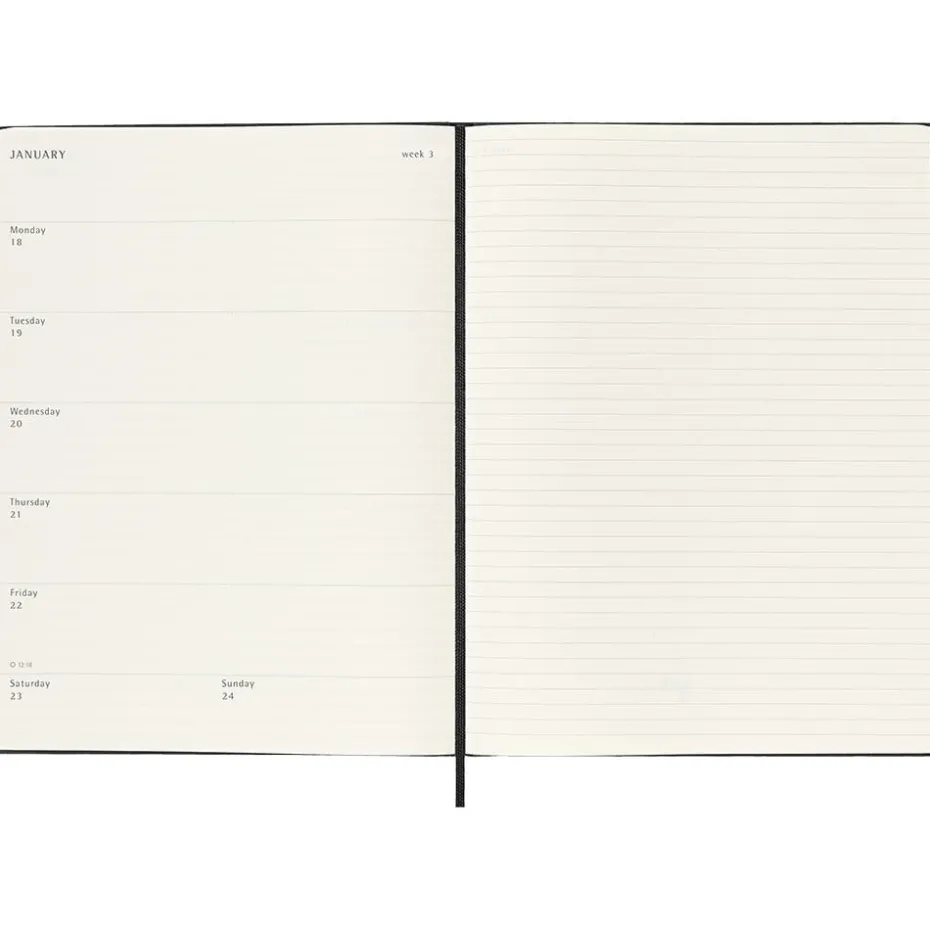 Moleskine Planner 2026/27 18m Hard XL Uke Notat – Black